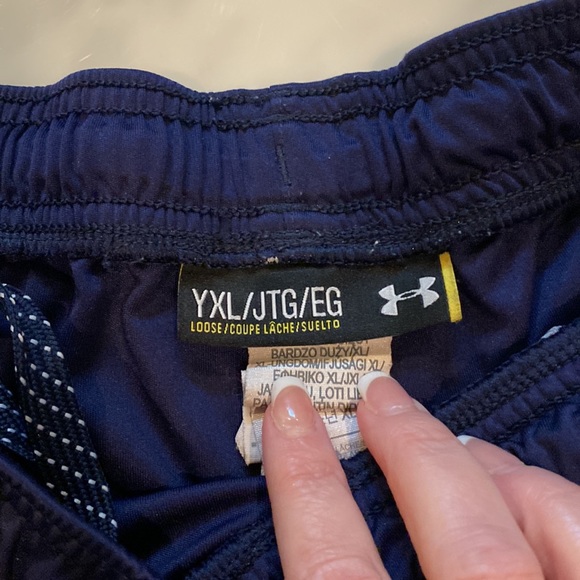 Nike Gray athletic shorts and Under Armour navy athletic shorts. - Picture 3 of 5